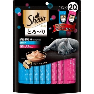 SHEBA 鮮魚唧唧棒 鰹魚拼鰹魚三文魚 (12g x 20) 貓小食 SMT31/845157
