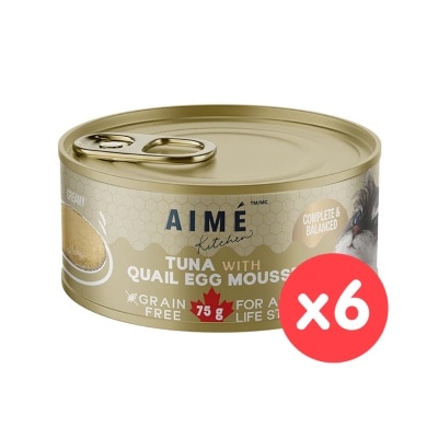 AIME KITCHEN [6罐] 吞拿魚鵪鶉蛋慕絲 (75g x6) 全貓罐頭 020025 image