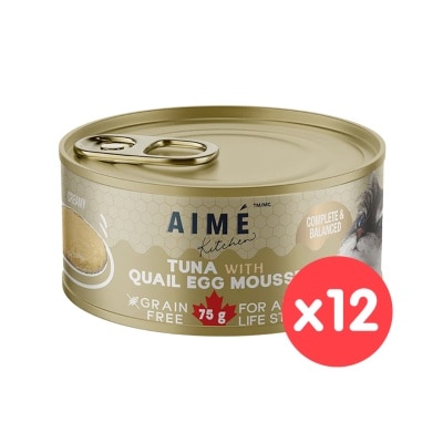 AIME KITCHEN [12罐] 吞拿魚鵪鶉蛋慕絲 (75g x12) 全貓罐頭 020025 image