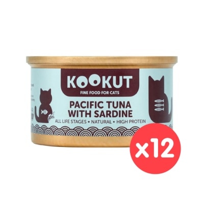 KOOKUT [12罐裝] 太平洋吞拿魚沙甸魚 (70g x12) 貓罐頭 008297 image