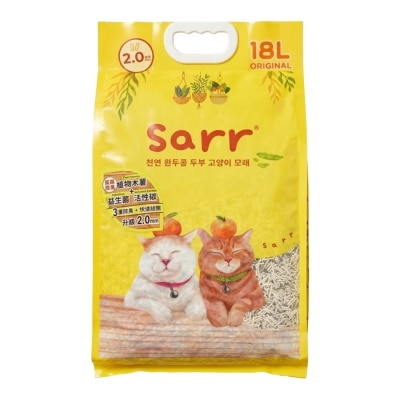 SARR 韓國 除臭益生菌＋活性炭+木薯 (3IN1) 天然豌豆豆腐貓砂 原味 2.0mm (18L)