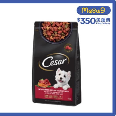 CESAR 澳洲牛肉與香嫩鮭魚(三文魚)口味(1kg)  全犬種狗乾糧 17686
