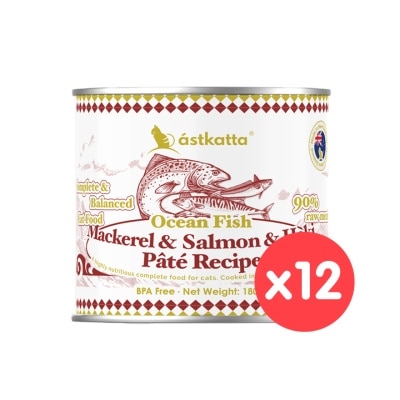 ASTKATTA [12罐裝] 澄海系列 純淨天然肉醬罐 鯖魚&三文魚&紐西蘭藍鱈魚 (180g x12) 貓主食罐頭 361611 image