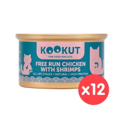 KOOKUT [12罐裝] 放養雞鮮蝦 (70g x12) 貓罐頭 008310 image