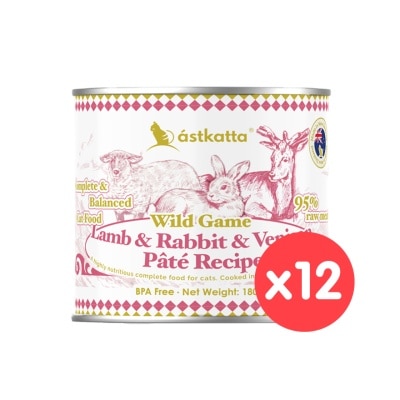 ASTKATTA [12罐裝] 野境系列 純淨天然肉醬罐 羊肉&兔肉&鹿肉 (180g x12) 貓主食罐頭 361604 image