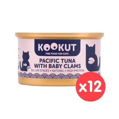 KOOKUT [12罐裝] 太平洋吞拿魚蜆仔肉 (70g x12) 貓罐頭 010412 image