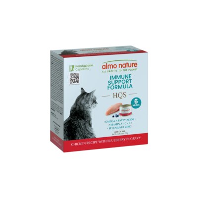 ALMO NATURE HQS 免疫支援配方 - 雞肉藍莓肉汁配方 貓罐頭 (50g x 6) 1254