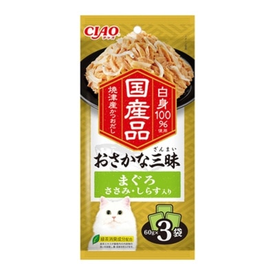 INABA CIAO 鮮魚三味 吞拿魚+雞肉+白飯魚 (60gx3) 835063 INABA IC 415 image