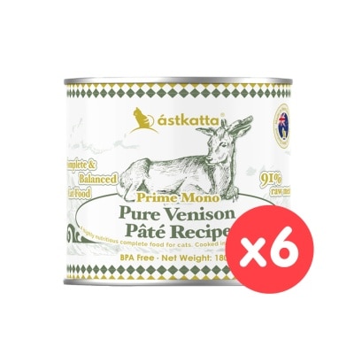 ASTKATTA [6罐裝] 純溯系列 純淨天然肉醬罐 純鹿肉 (180g x6) 貓主食罐頭 361598 image