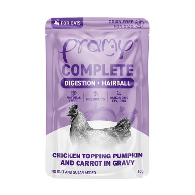 PRAMY Chicken Topping Pumpkin and Carrot in gravy (60g) Cat Pouch 0445546 image