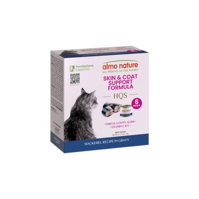 ALMO NATURE - HQS 支援配方 - 皮毛滋養配方 鯖魚肉汁配方 貓罐頭 (50g x 6) 1256