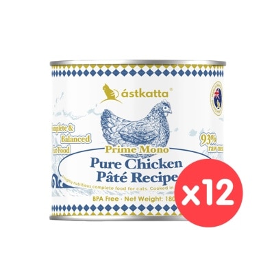 ASTKATTA [12罐裝] 純溯系列 純淨天然肉醬罐 純雞肉 (180g x12) 貓主食罐頭 361574 image