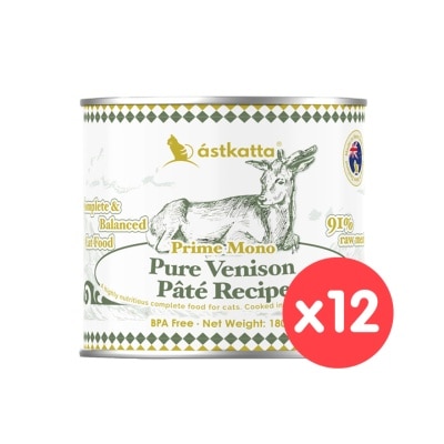 ASTKATTA [12罐裝] 純溯系列 純淨天然肉醬罐 純鹿肉 (180g x12) 貓主食罐頭 361598 image