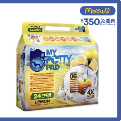 MY POTTY PAD Lemon Pet Sheet(L) (60x90cm) (24pcs) Pet Training Sheets