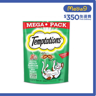 TEMPTATIONS - Seafood Medley Adult Cat Snack (160g) 002547