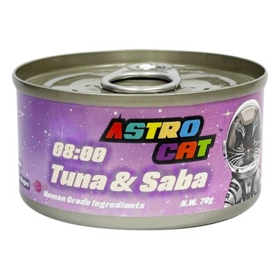 ASTRO CAT 08:00 沙巴魚吞拿魚肉絲 貓罐頭 (70g) Astro Cat 361086