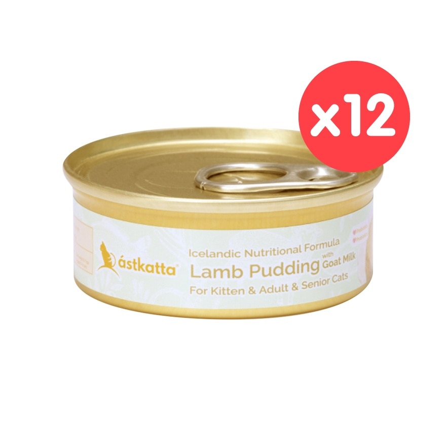 ASTKATTA [12 CAN] Lamb Pudding with Goat Milk (40g x12) Cat Can