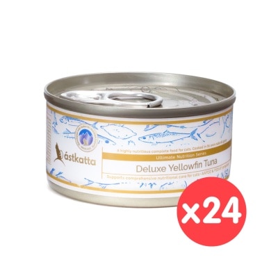 ASTKATTA - [24罐箱裝] 純黃鰭吞拿魚肉絲 全貓主食罐頭 (80g x 24) 361437