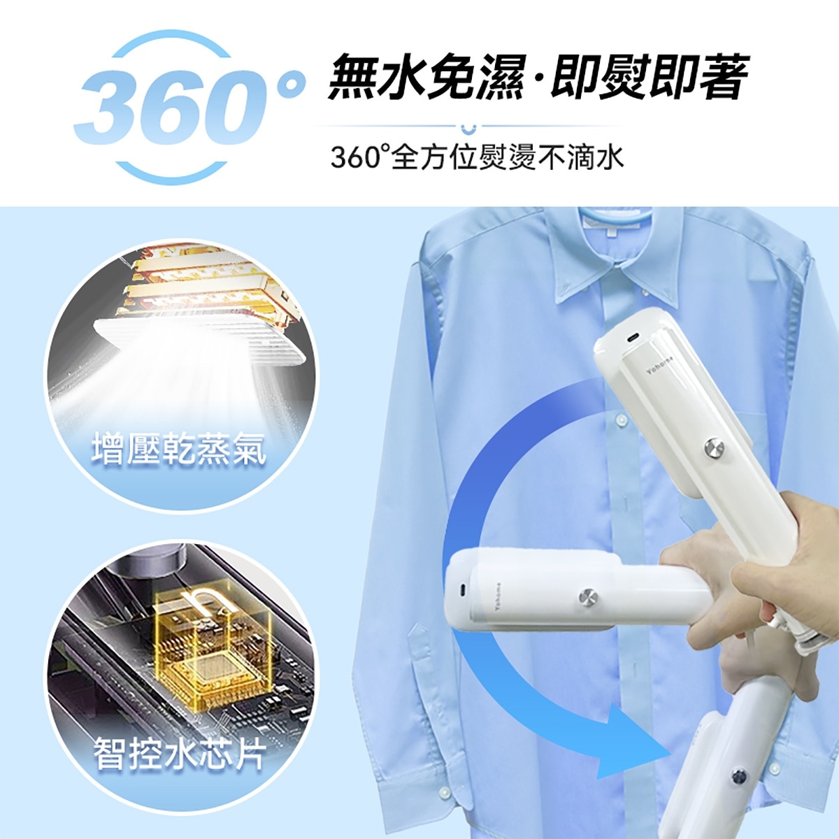 YOHOME G5 light rotating multi-purpose 3-second heat and flat refresh garment steamer