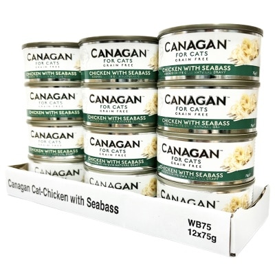 CANAGAN 雞肉伴鱸魚貓罐頭(75gx12罐) - Canagan 原之選