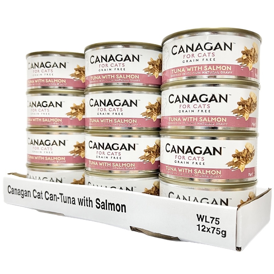 CANAGAN 吞拿魚伴三文魚貓罐頭(75gx12罐) - Canagan 原之選