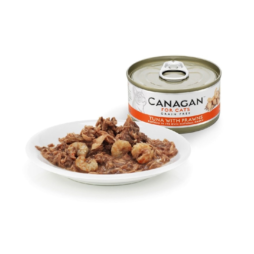 CANAGAN 吞拿魚伴蝦貓罐頭(75gx12罐) - Canagan 原之選