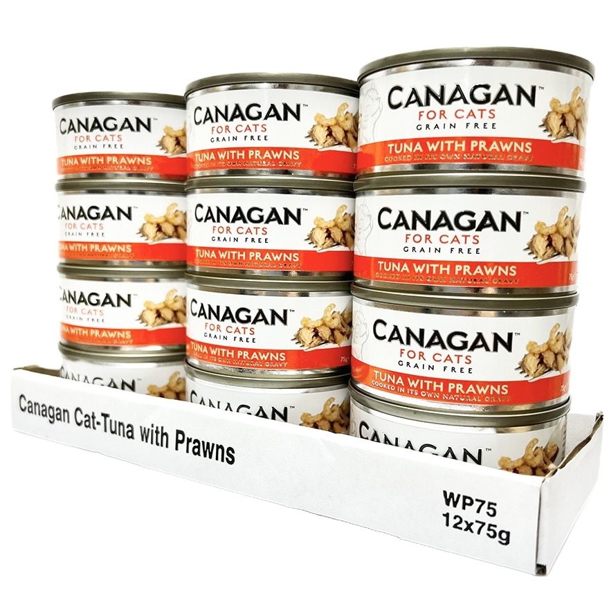 CANAGAN 吞拿魚伴蝦貓罐頭(75gx12罐) - Canagan 原之選
