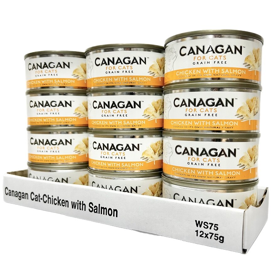 CANAGAN 雞肉伴三文魚貓罐頭(75gx12罐) - Canagan 原之選