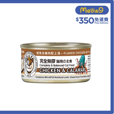 貓犬王 貓犬王 貓用之主食 魷魚及雞肉肉絲湯罐 (80g)