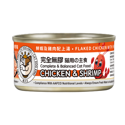 貓犬王 貓犬王 貓用之主食 鮮蝦及雞肉肉絲湯罐 (80g)