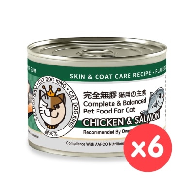 貓犬王 [6罐裝]貓犬王 貓用之主食 三文魚雞肉肉絲湯罐 (170g x6)