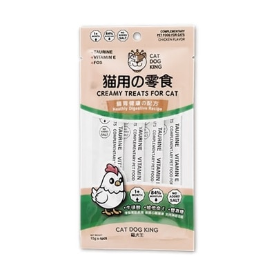 貓犬王 貓用肉泥零食條 雞肉口味(15gx4) 220511