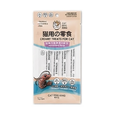 貓犬王 貓犬王 貓用肉泥零食條 鮮蝦口味 (15gx4) 220559