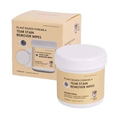 CAT DOG KING Silver ion bio enzyme tear stain removal wipes Dogs and Cat (120 wipes) 220733 image
