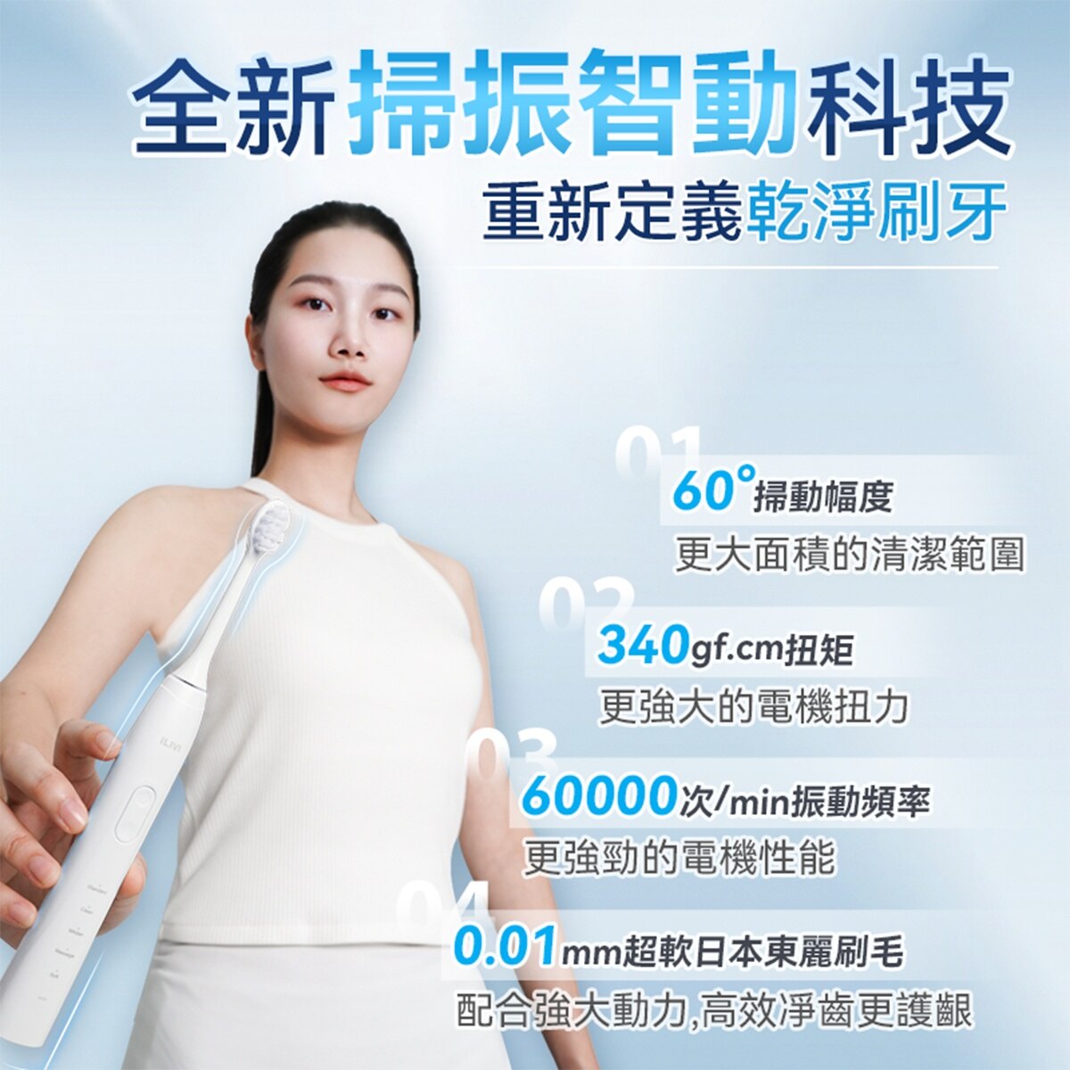 ILIVI IV-001 革新代掃振4D全模式多頭潔齒護齦電動智慧牙刷 PRO