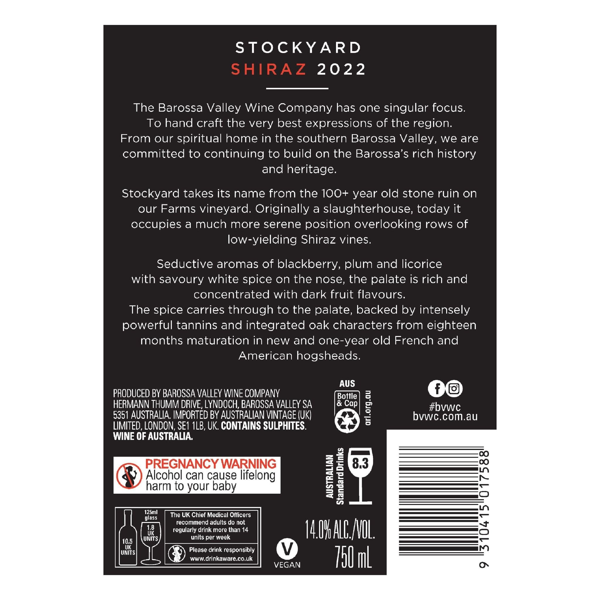 BVWC Stockyard Shiraz 750ML (1支) image