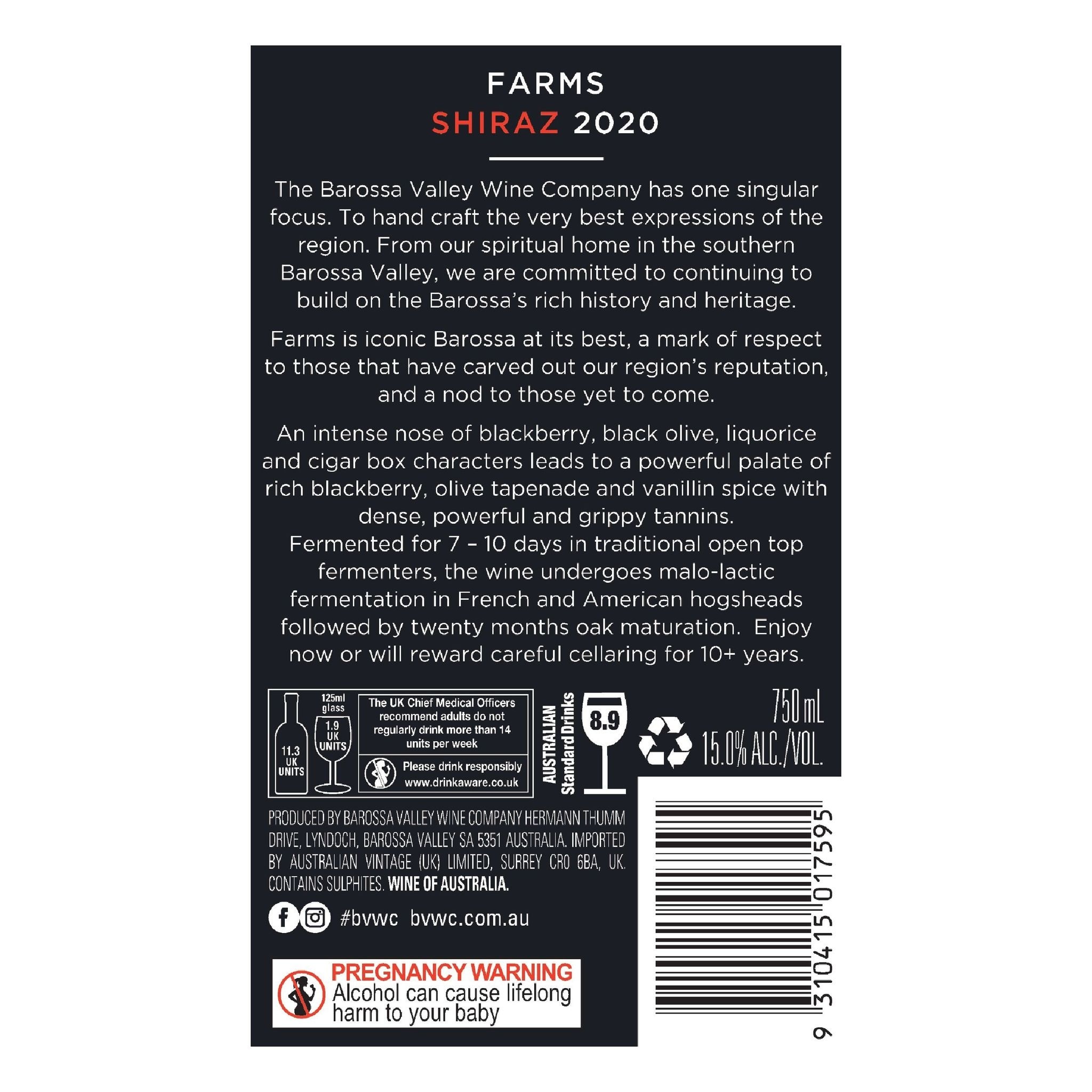 BVWC Farms Shiraz 750ML (1x6) image