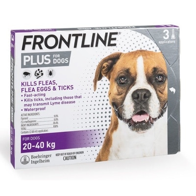 FRONTLINE [行貨] Frontline Plus 20-40KG 狗用殺蚤防牛蜱滴劑 *加強版 (2.68ml x 3)