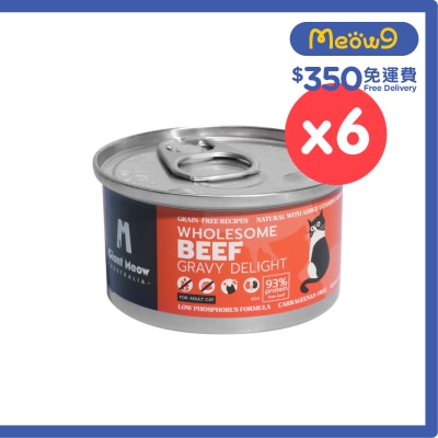 GIANT MEOW [6罐裝] 澳紐草飼牛肉主食罐(成貓營養配方) (80g x 6)