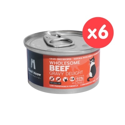 GIANT MEOW [6罐裝] 澳紐草飼牛肉主食罐(成貓營養配方) (80g x 6)