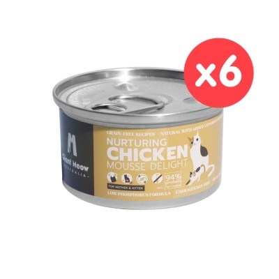 GIANT MEOW [6 Cans] Nurturing Chicken Mousse Delight For Kittens & Mother Cats (80g x 6)