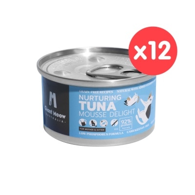 GIANT MEOW [12 Cans] Nurturing Tuna Mousse Delight For Kittens & Mother Cats (80g x 12)
