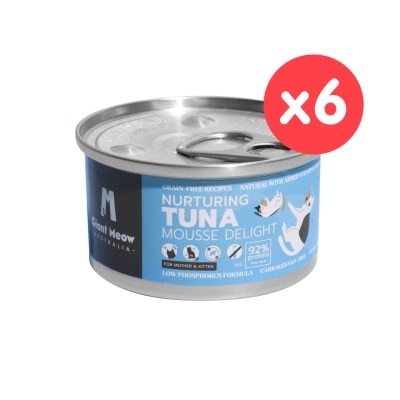 GIANT MEOW [6 Cans] Nurturing Tuna Mousse Delight For Kittens & Mother Cats (80g x 6)