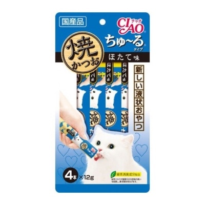 INABA - CIAO 燒鰹魚醬-帶子味 肉泥餐包 (12g x 4) 4R-105