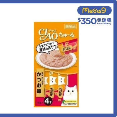 INABA CIAO 宗田鰹+木魚醬 肉泥餐包 (14g x 4) 貓小食4SC-75