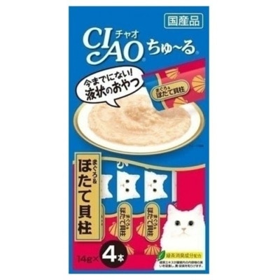 INABA CIAO 吞拿魚+帶子醬 肉泥餐包 (14g x 4)貓小食 4SC-77