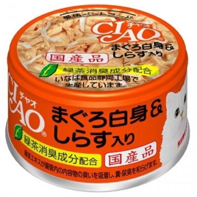 INABA CIAO - 白身吞拿魚 白飯魚 (85g)貓罐頭 A-02