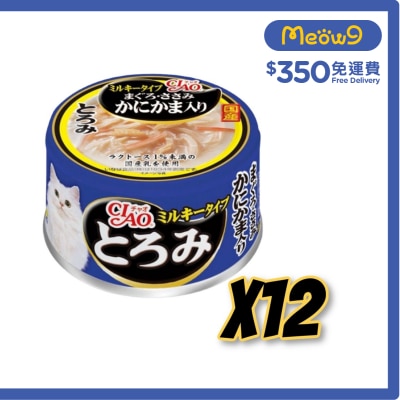 INABA 白湯吞拿魚 雞肉 蟹柳(80gx12)貓罐頭 A-112x12 INABA_A-112