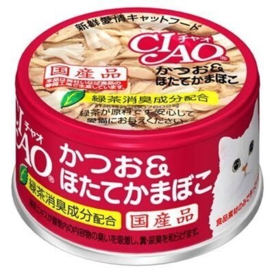 INABA CIAO - 白肉鰹魚 瑤柱 (85g)貓罐頭 A-13