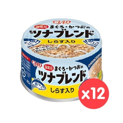 INABA - [12罐] 吞拿魚+銀魚 (85g X12) 貓罐頭 798719